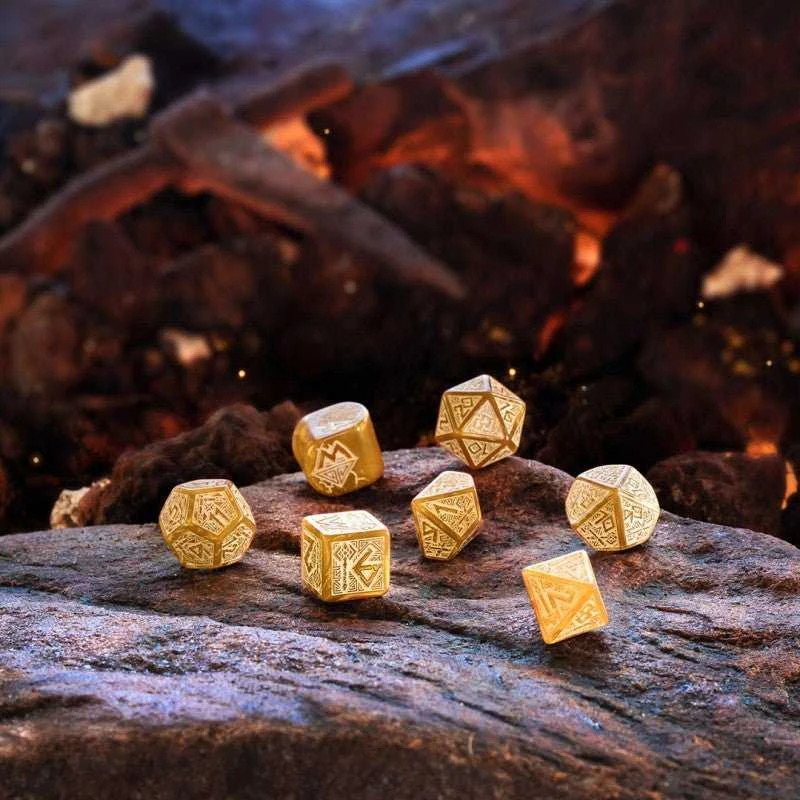 Q Workshop Dwarven Gold Kauliukų Rinkinys (Auksiniai)