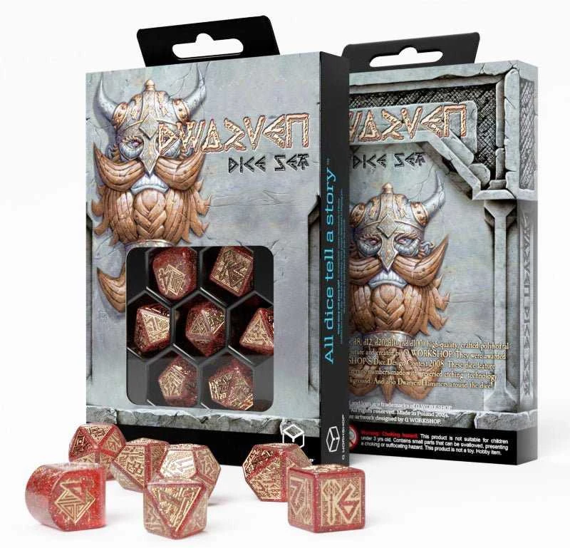 Q Workshop Dwarven Jewels Kauliukų Rinkinys (raudona Sp.)