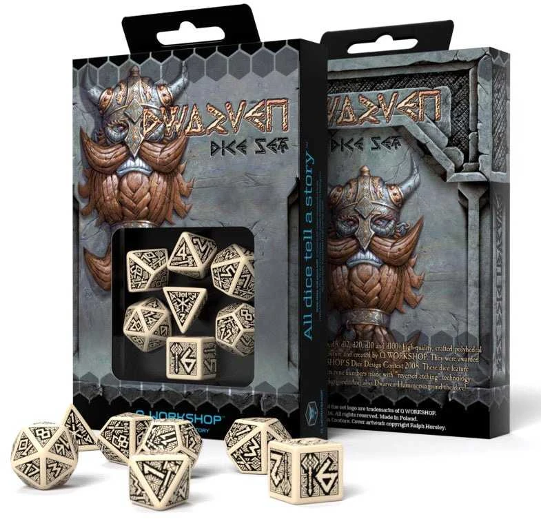 Dėlionė Q Workshop Dwarven Kauliukų Rinkinys (Smėlio Ir Juodos Spalvos)