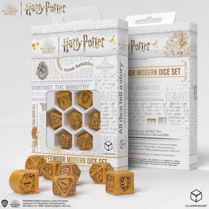 Q Workshop Harry Potter. Gryffindor Modern Dice Kauliukų Rinkinys (auksinės Sp.)