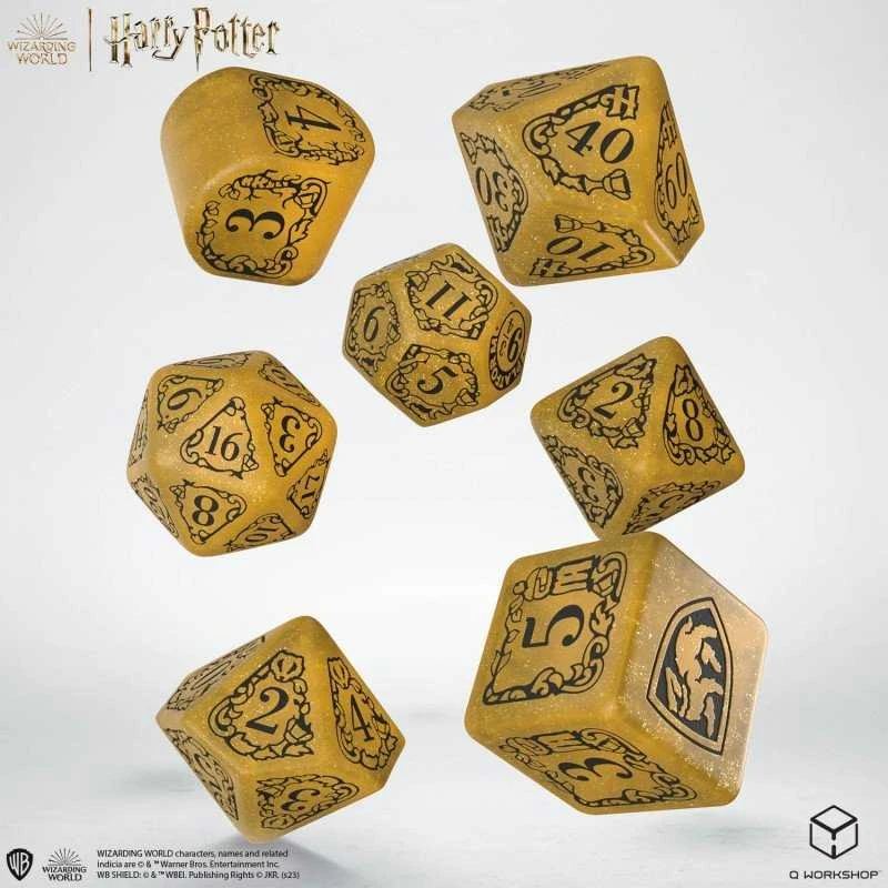 Q Workshop Harry Potter. Hufflepuff Modern Dice Kauliukų Rinkinys (Geltonos Sp.)