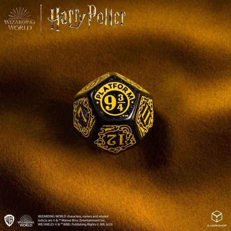 Q Workshop Harry Potter Hufflepuff Modern Dice Kauliukų Rinkinys (Juodos Sp.)