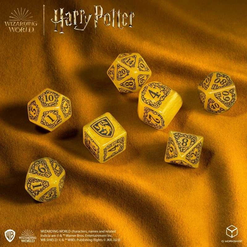 Q Workshop Harry Potter. Hufflepuff Modern Dice Kauliukų Rinkinys (Geltonos Sp.)