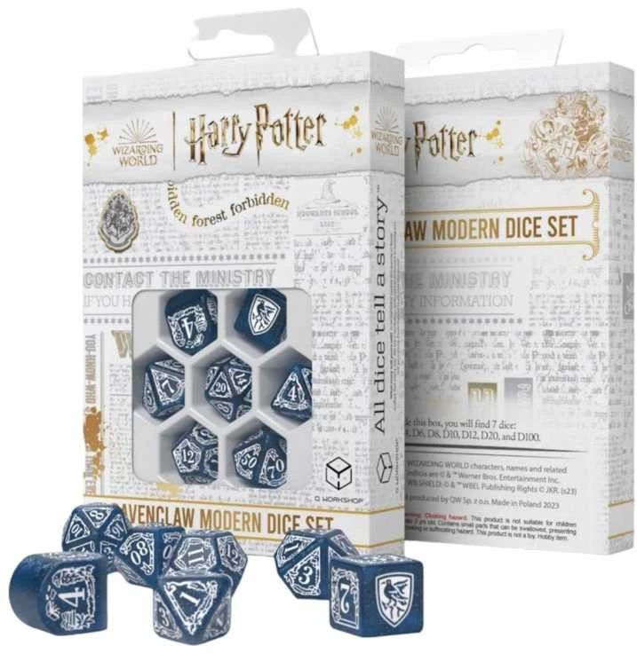 Dėlionė Q Workshop Harry Potter. Ravenclaw Modern Dice Kauliukų Rinkinys (Mėlynos Sp.)