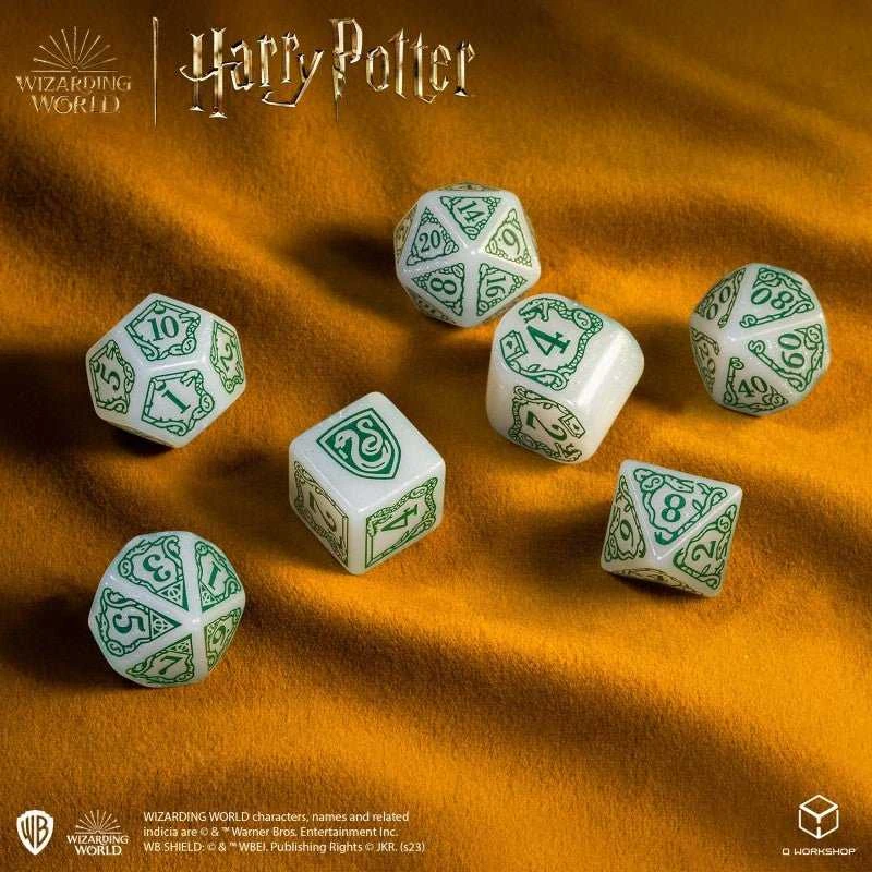Q Workshop Harry Potter. Slytherin Modern Dice Kauliukų Rinkinys (Baltos Sp.)