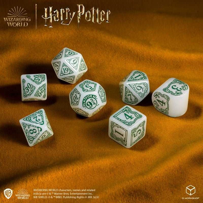 Q Workshop Harry Potter. Slytherin Modern Dice Kauliukų Rinkinys (Baltos Sp.)