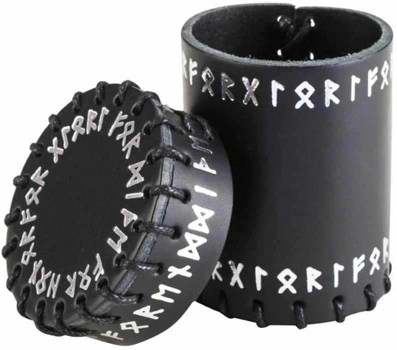 Dėlionė Q Workshop Runic Juodas Leather Kauliukų Puodelis