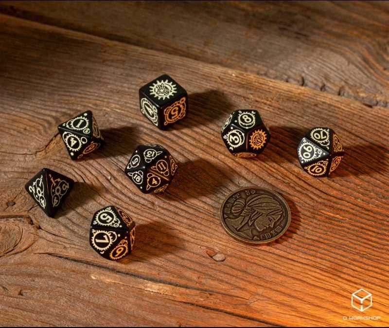 Q Workshop The Witcher Ciri The Zireael kauliukų rinkinys juodos ir smėlio sp