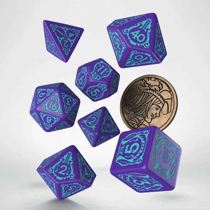Q Workshop The Witcher Dandelion Kauliukų Rinkinys Violetinės Ir Turkio Spalvos