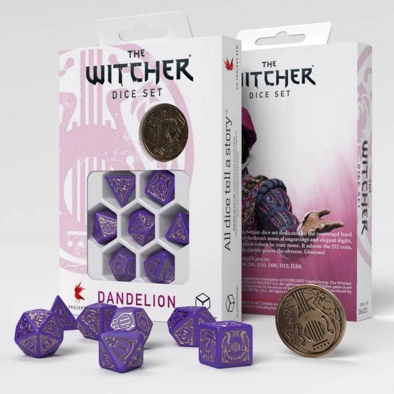 Q Workshop The Witcher Dandelion Viscount De Lettenhove Kauliukų Rinkinys Violetinės Ir Auksinės Sp