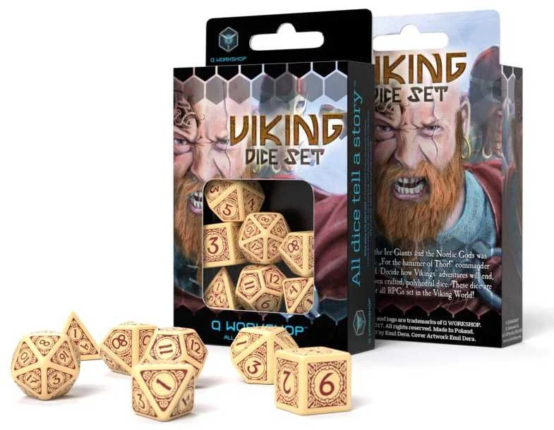 Dėlionė Q Workshop Viking Kauliukų Rinkinys Smėlio Ir Bordinės Spalvos