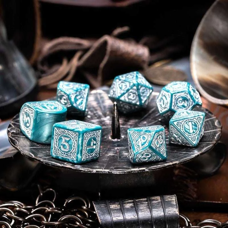 Q Workshop Viking Modern Dice Set: Mjolnir Kauliukų Rinkinys