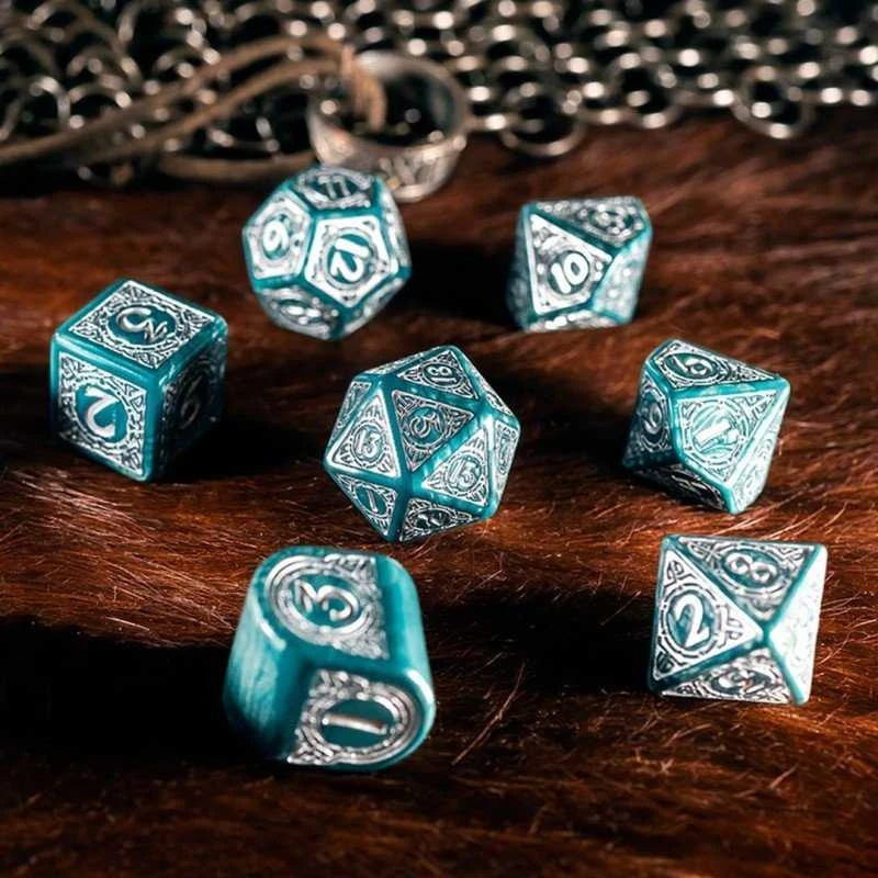 Q Workshop Viking Modern Dice Set: Mjolnir Kauliukų Rinkinys