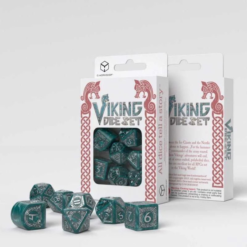 Q Workshop Viking Modern Dice Set: Mjolnir Kauliukų Rinkinys