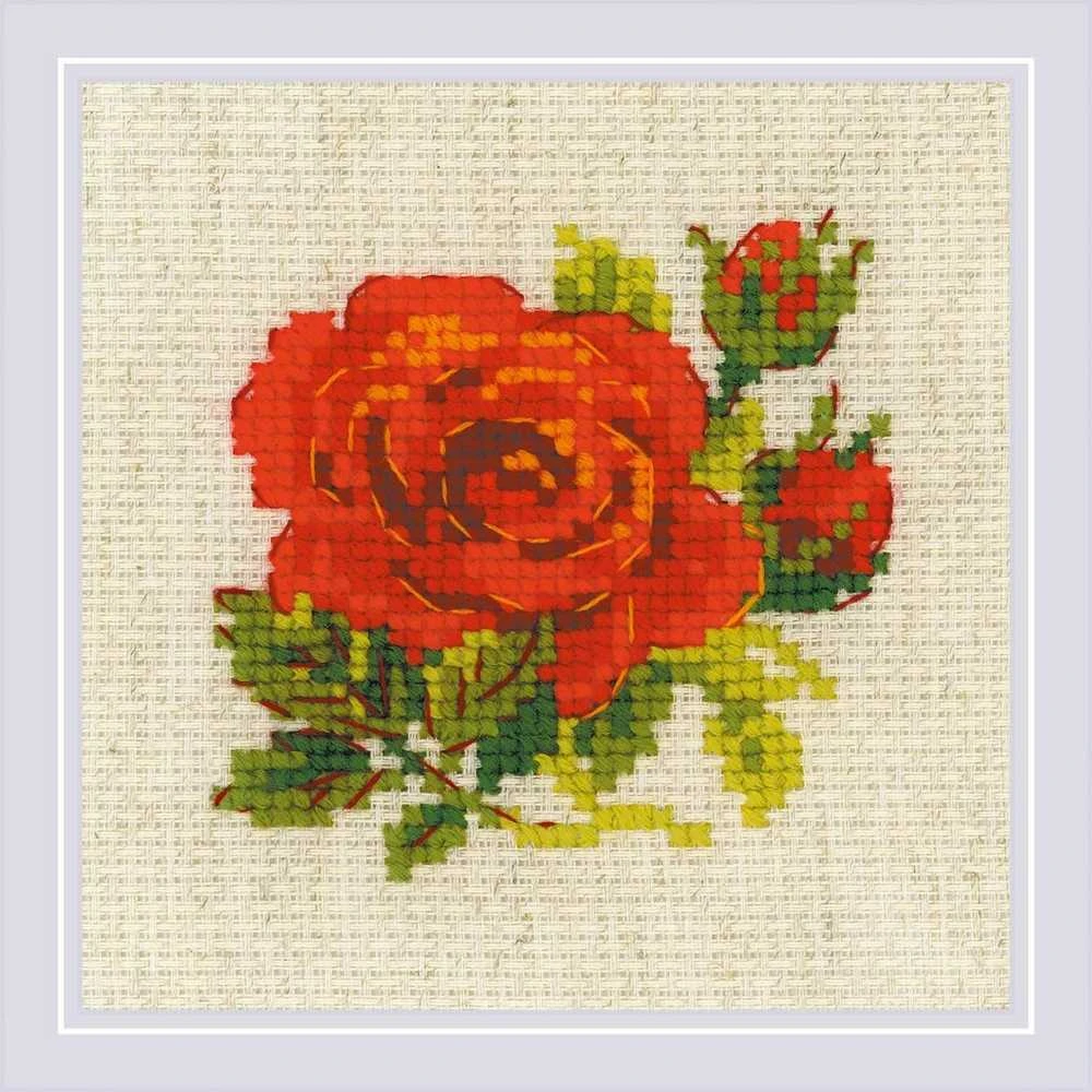 Raudona Rose siuvinėjimo rinkinys iš RIOLIS Nr.: 1843