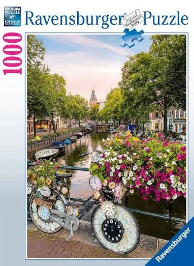 Ravensburger 1000 dėlionių Dėlionė: Dviratis ir gėlės Amsterdame