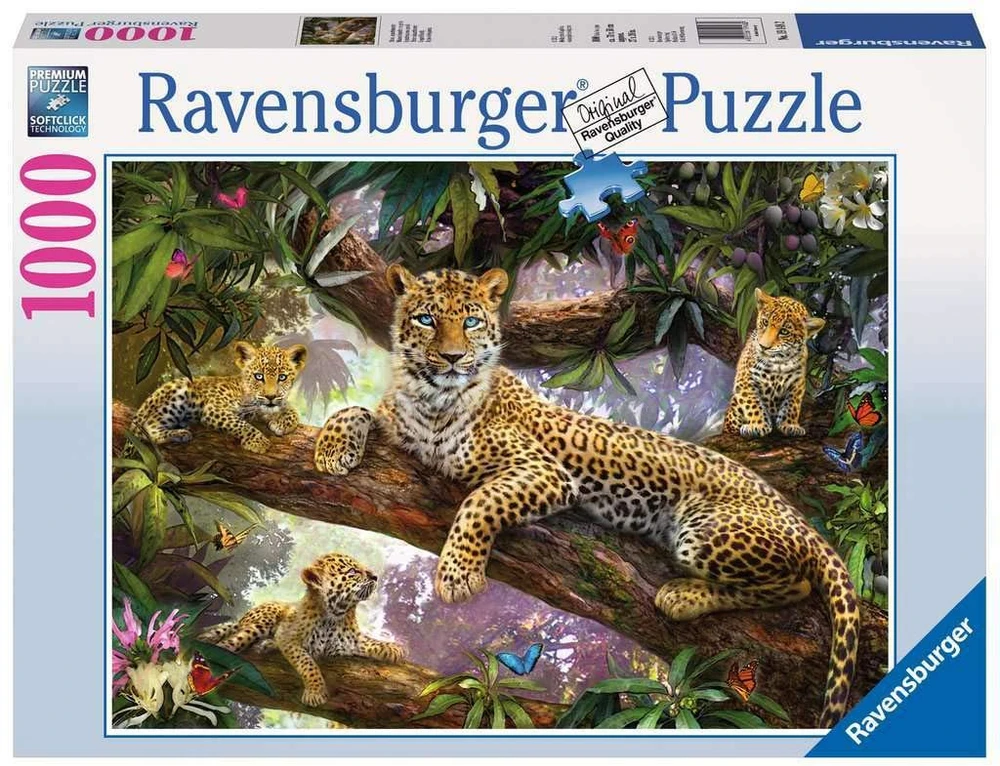 RAVENSBURGER dėlionė Leopardų šeima, 1000d., 191482