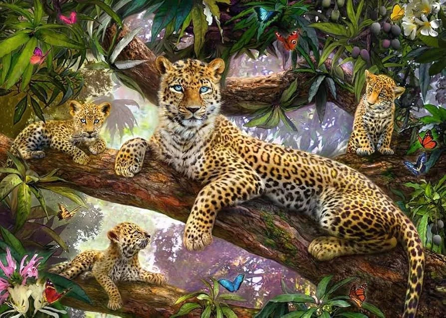 RAVENSBURGER dėlionė Leopardų šeima, 1000d., 191482