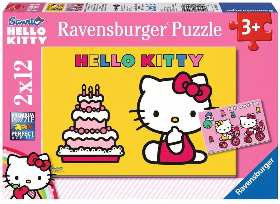 Ravensburger 2 dėlionės „Hello Kitty“, 2×12 det., nuo 3 m.