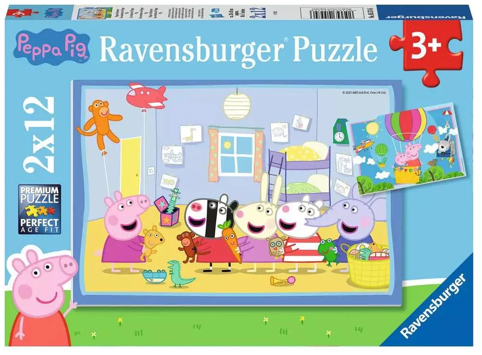 Ravensburger Dėlionė 2x12 vnt. - Kiaulytė Peppa