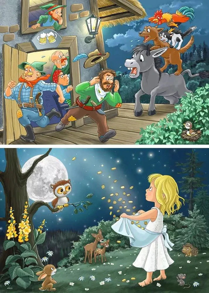 Ravensburger 2 dėlionės „Pasakos“, 2×24 det., nuo 4 m.