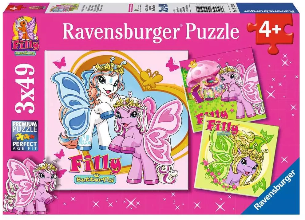 Ravensburger 3 dėlionės „Filly“, 3×49 det., nuo 5 m.