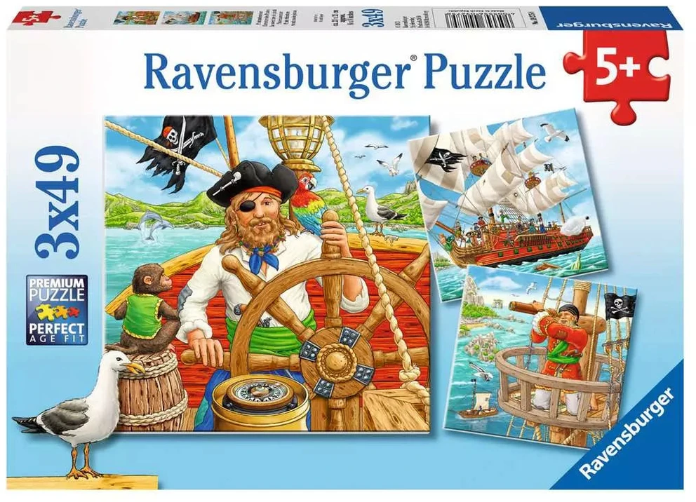 Ravensburger 3 dėlionės „Piratai“, 3×49 det., nuo 5 m.