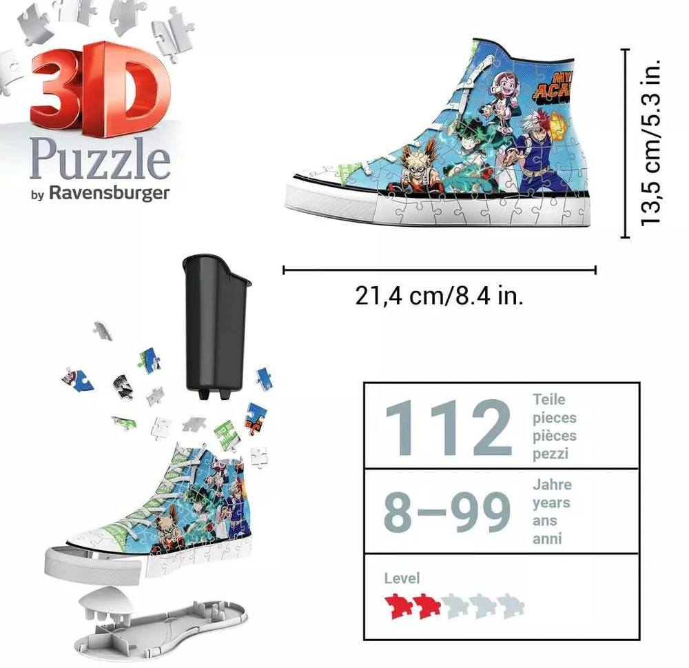 Ravensburger 3D dėlionė batas-pieštukinė „My Hero Academia“, 108 det., nuo 8 m.
