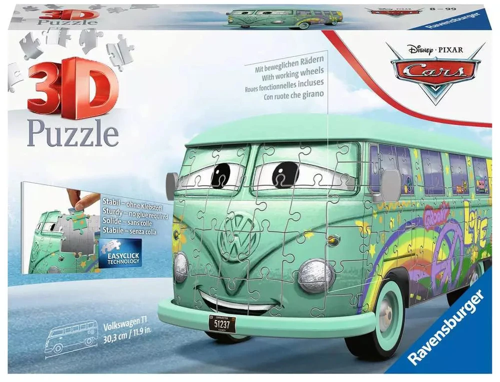 Ravensburger 3D dėlionė „Disney Pixar Ratai: Filmoras“, 162 det., nuo 8 m.