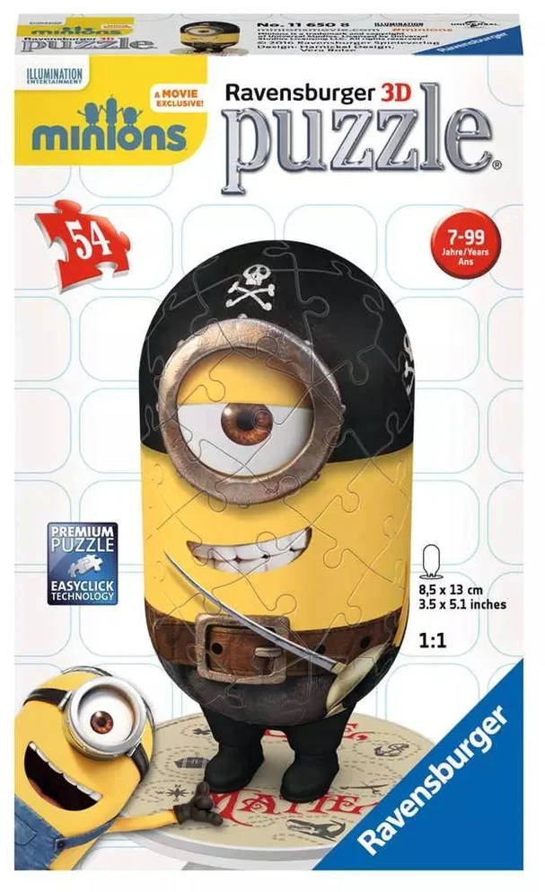 Ravensburger 3D dėlionė-figūrėlė „Pimpačiukas piratas“, 54 det., nuo 7 m.