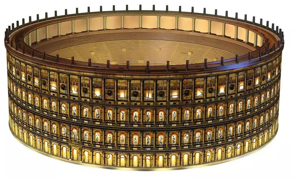 Ravensburger 3D dėlionė „Koliziejus naktį“ su šviesa, 262 det., nuo 8 m.