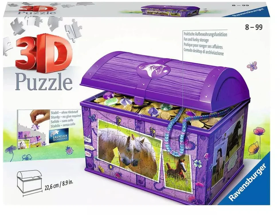 Ravensburger 3D Dėlionė 216 vnt. - Arkliukai: Lobių skrynia