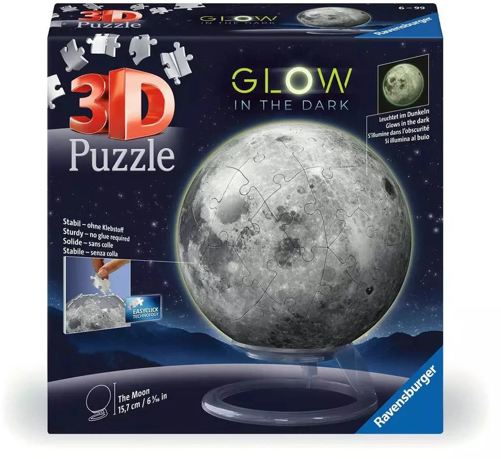 Ravensburger 3D dėlionė „Mėnulis, šviečiantis tamsoje“, 72 det.