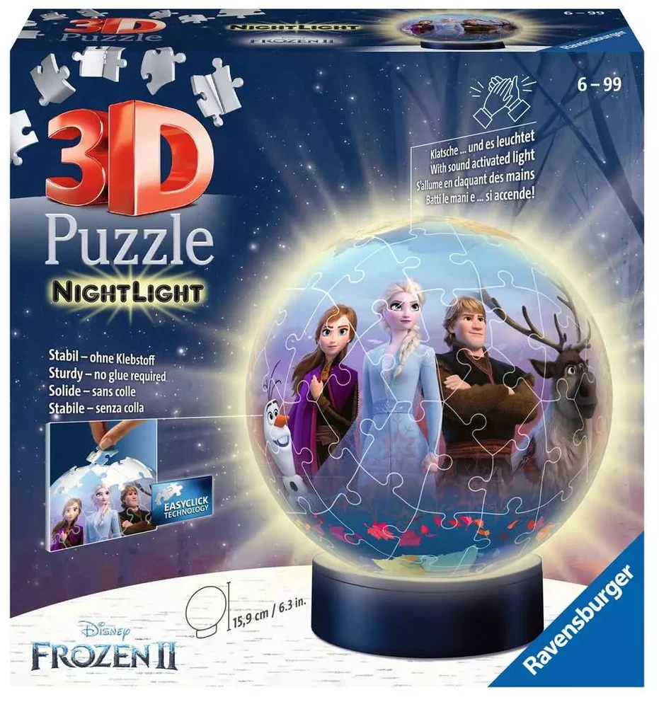Ravensburger 3D dėlionė-naktinė lempa „Disney Ledo šalis 2“, 72 det., nuo 6 m.