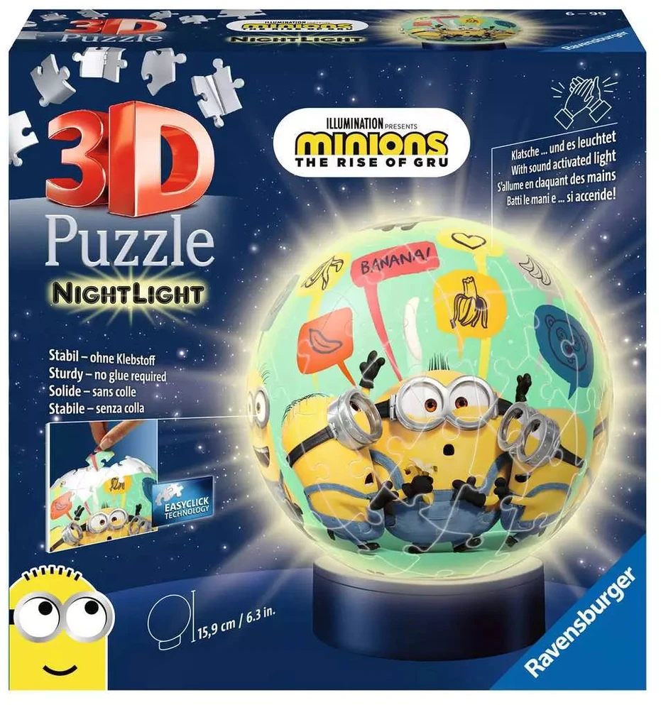 Ravensburger 3D dėlionė-naktinė lempa „Pimpačiukai 2“, 74 det., nuo 6 m.