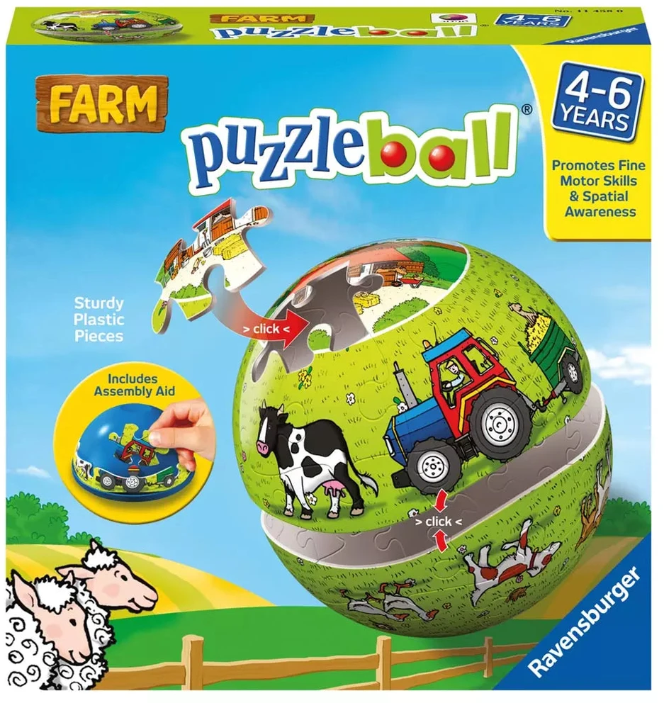 Ravensburger 3D dėlionė-rutulys „Ūkis“, 24 det., nuo 4 m.