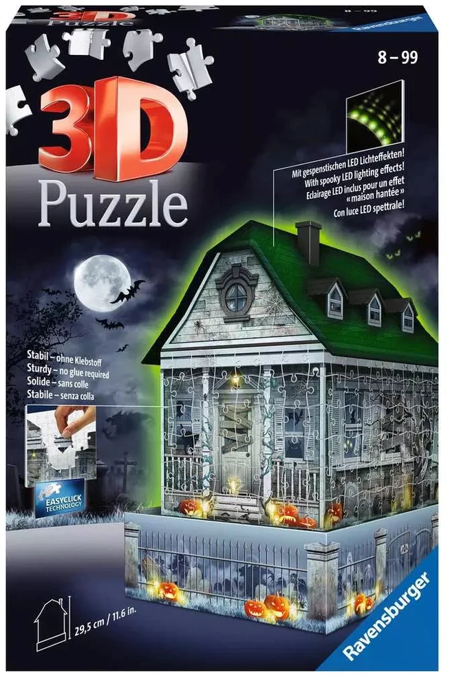 Ravensburger 3D Dėlionė 216 vnt. - Tamsoje šviečiantis pasenęs namas