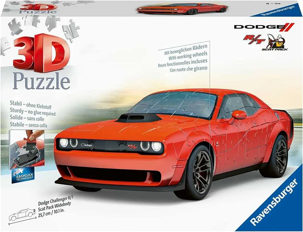 Ravensburger 3D Dėlionė 165 vnt. - Dodge Challenger Scat Pack automobilis