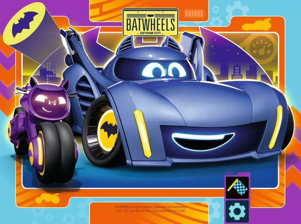 Ravensburger 4 dėlionės „Batwheels“, 12–24 det., nuo 3 m.