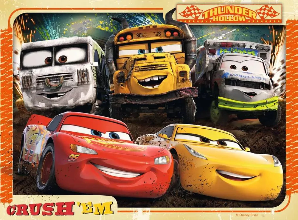 Ravensburger 4 dėlionės „Disney Pixar Ratai 3“, 12–24 det., nuo 3 m.