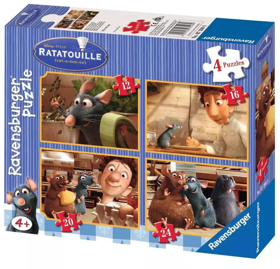 Ravensburger 4 dėlionės „Disney Pixar Troškinys“, nuo 4 m.