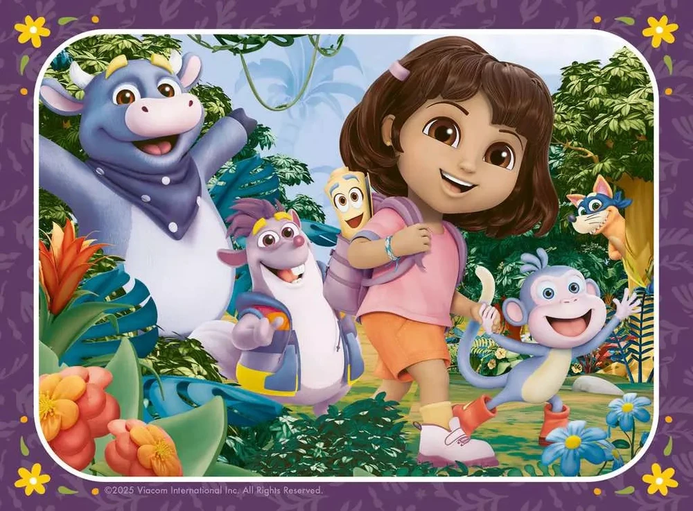 Ravensburger 4 dėlionės „Dora“, 12–24 det., nuo 3 m.