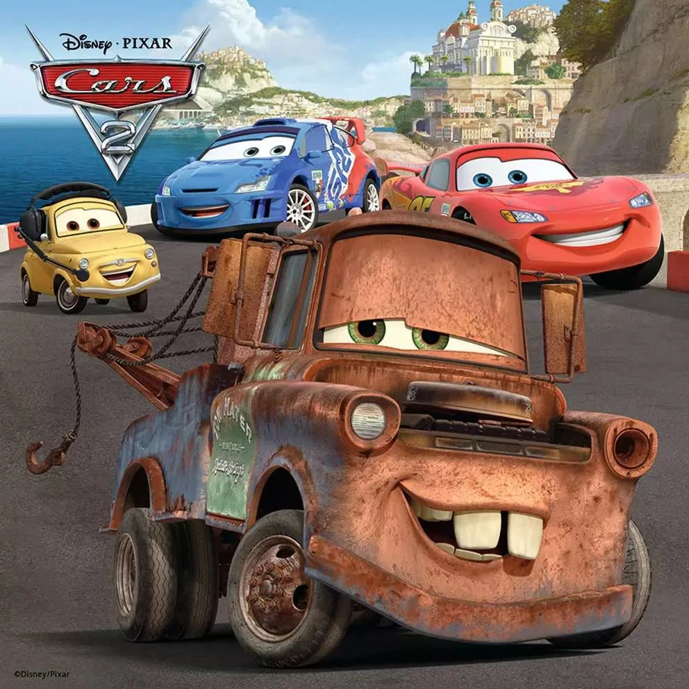 Ravensburger 4 dėlionės lagaminėlyje „Disney Pixar Ratai 2“, nuo 5 m.