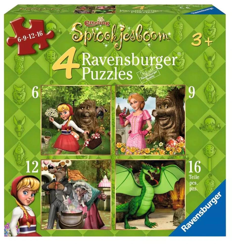 Ravensburger 4 dėlionės „Pasakų medis“, nuo 3 m.