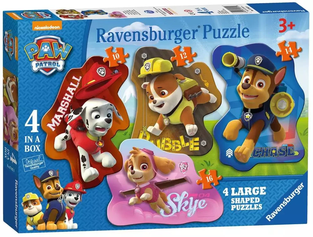 Ravensburger 4 figūrinės dėlionės „Šunyčiai patruliai“, 10–16 det., nuo 3 m.
