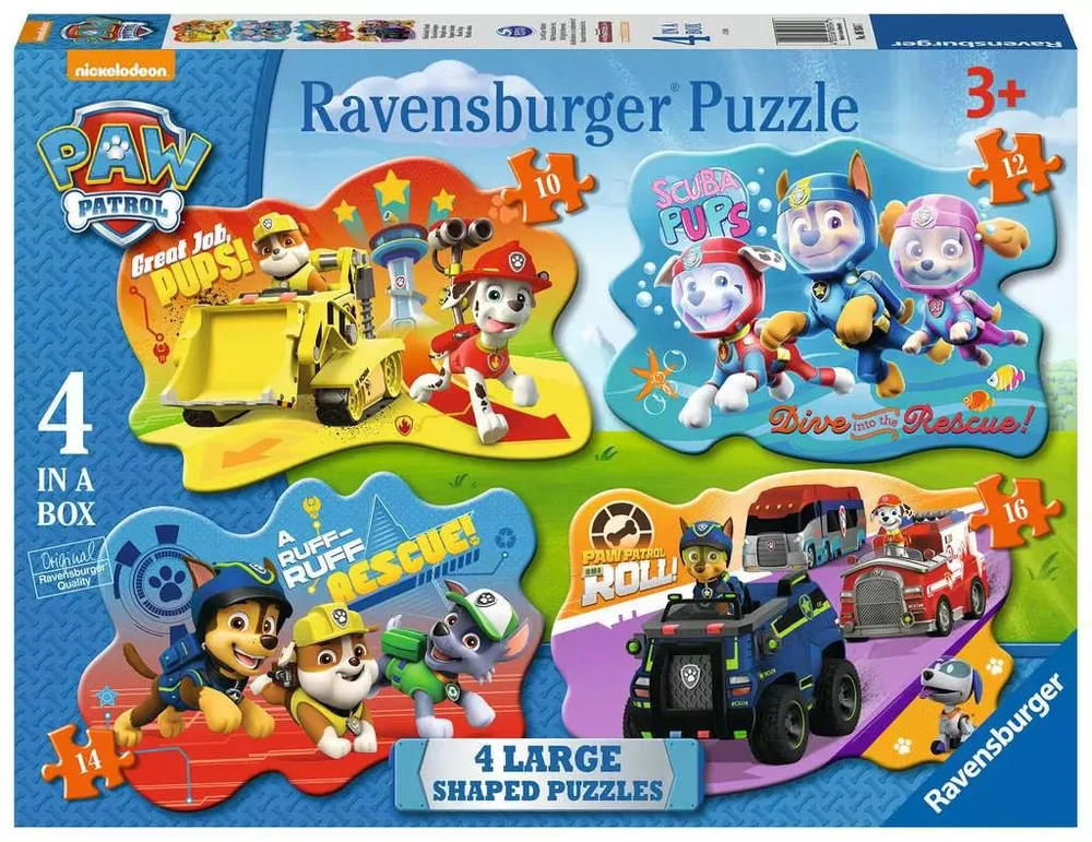 Ravensburger 4 figūrinės dėlionės „Šunyčiai patruliai“, 10–16 det., nuo 3 m.