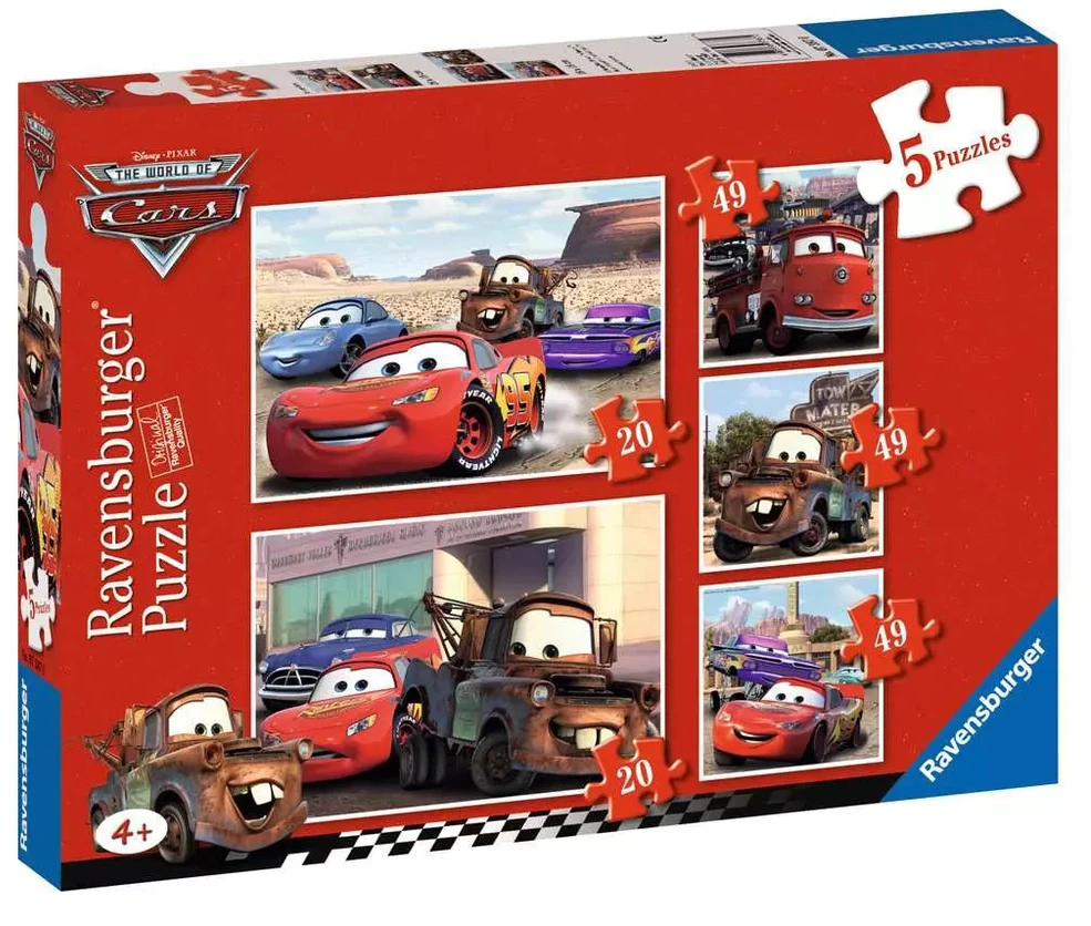 Ravensburger 5 dėlionės „Disney Pixar Ratai“, nuo 4 m.