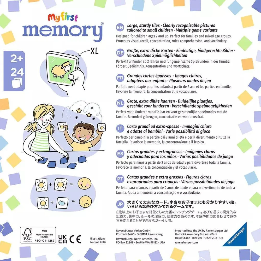 Dėlionė Ravensburger atminties žaidimas „My first memory® Vehicles“, nuo 2,5 m.