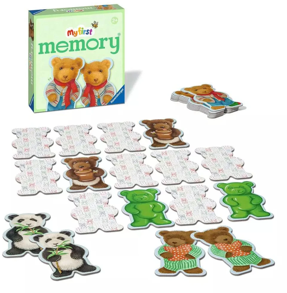 Ravensburger atminties žaidimas „My first memory® Teddys“, 2–4 žaid., nuo 2,5 m.