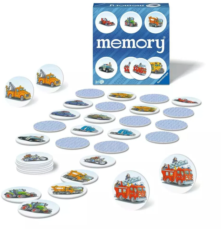 Dėlionė Ravensburger atminties žaidimas „Vehicles memory®“, 2–4 žaid., nuo 2,5 m.